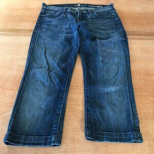 7 For All Mankind Crop Josefina Skinny Boyfriend Jeans Women 26 Blue Low Rise